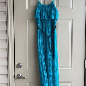 Teal lace dress